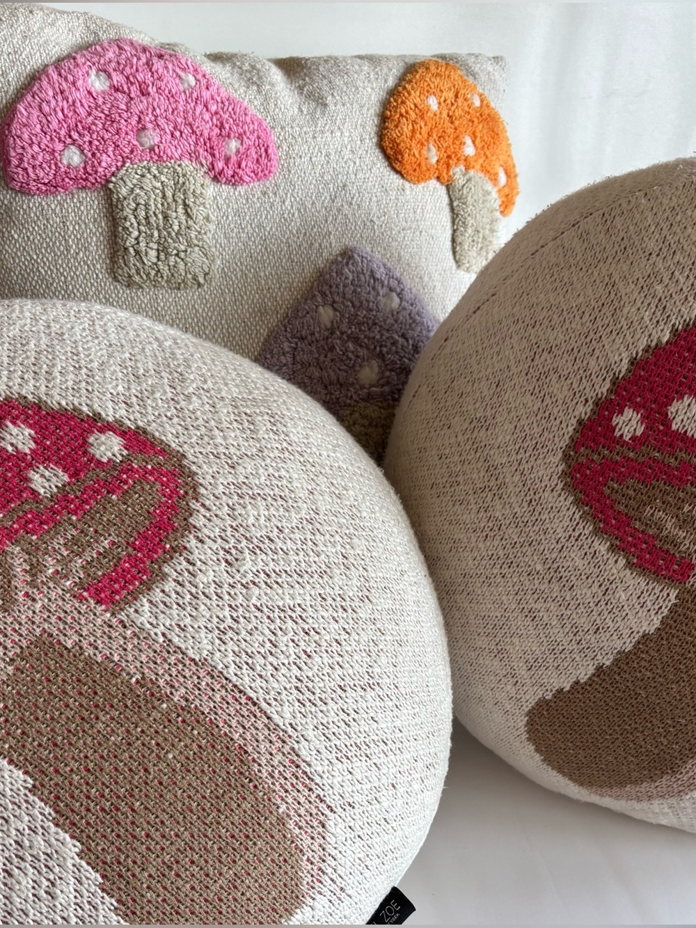 Mushroom Pillow Bundle Mushroom Decorative Knit Pillows Rachel Zoe Brocante